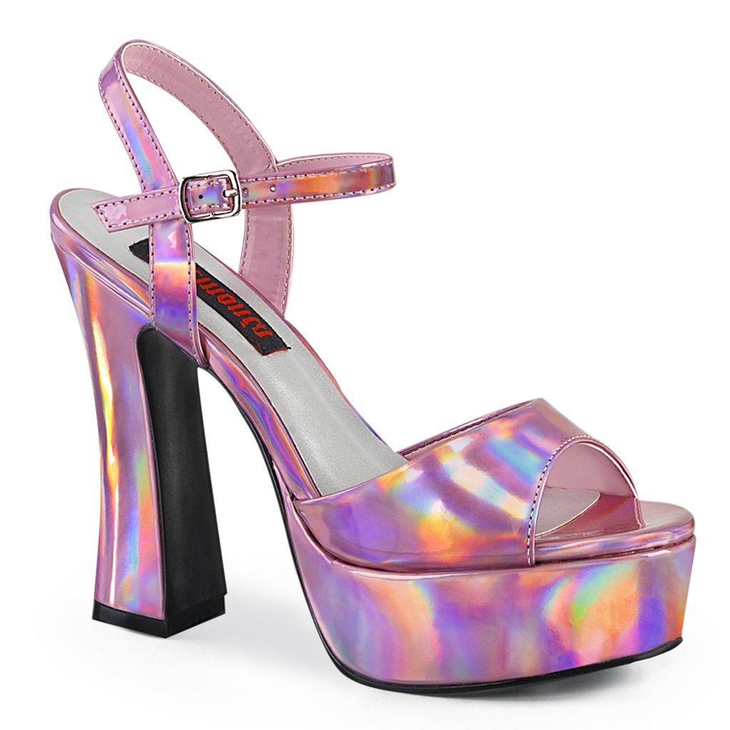 Sandale Plateforme Demonia Dolly 09 Hologramme Femme - Rose 81236-UKWM